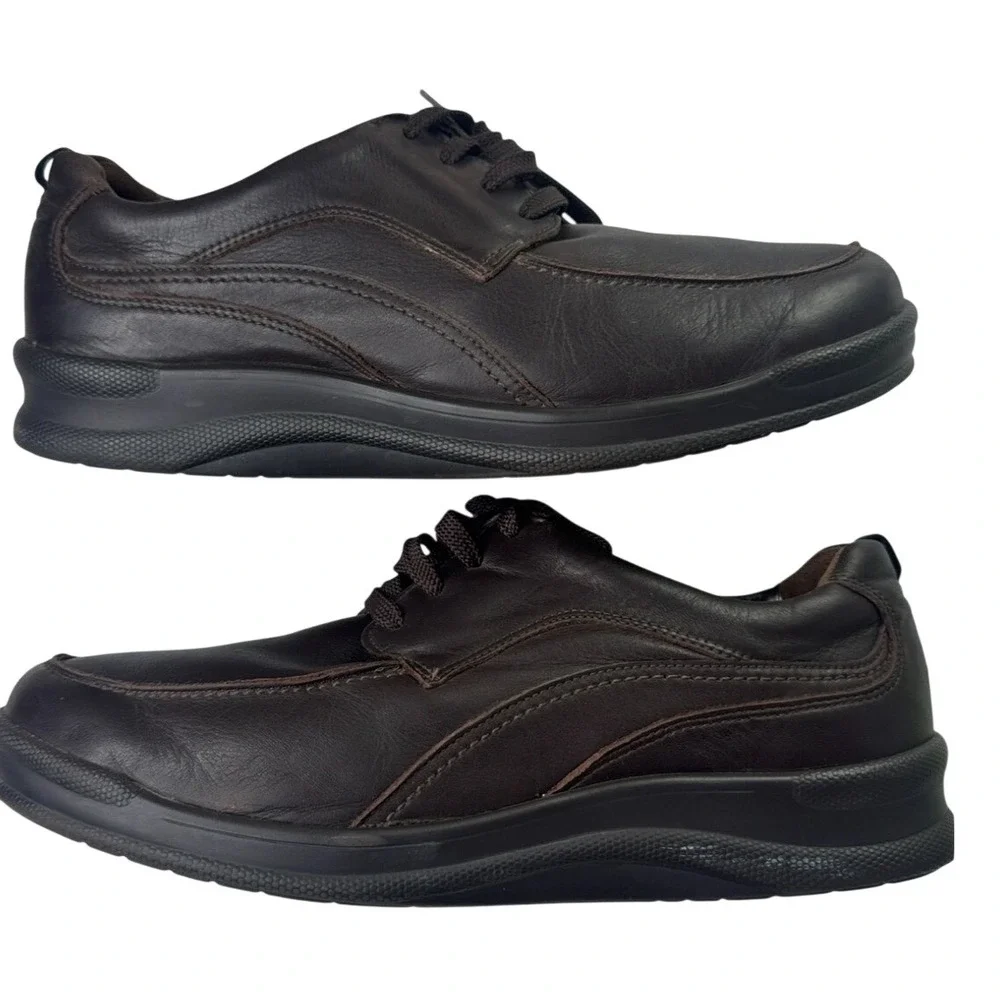 SAS S-Motion Technology Mens 11.5 WW Choc Brown Leather Lace Up Walking Shoes US